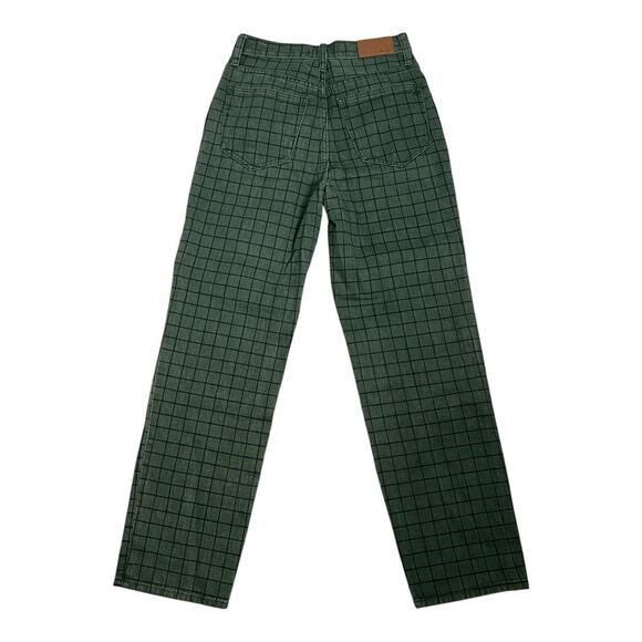 Madewell Perfect Vintage Straight Jeans 25 Green Blue Plaid Preppy twee - Picture 5 of 6